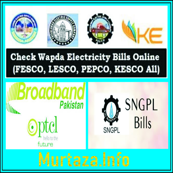 LESCO Wapda, Sui Gas, PTCL, Bills Duplicate Copy Print Download